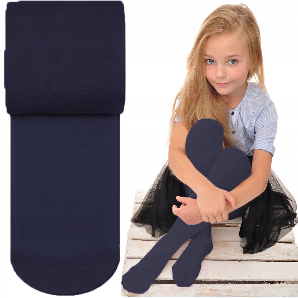 Granatowe RAJSTOPY 92-98 MIKROFIBRA 40 DEN YO!