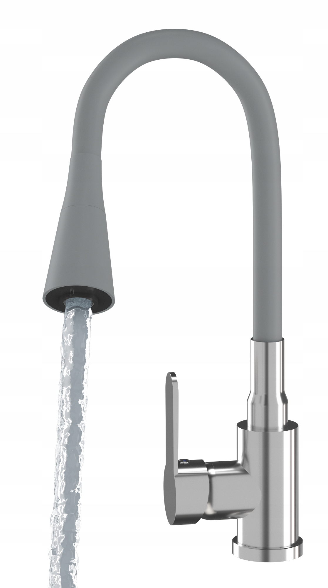 Šedá Kuchyňská Baterie S Ohebným Výtokem, Chrom, Flexibilní Dřez, Flexibilita