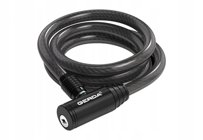 Zapięcie rowerowe linka Gerda Flex 1000/8K korpus okrągły, czarny