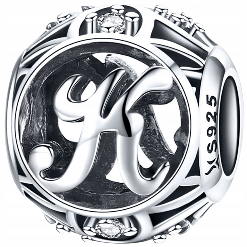 

Charms Koralik Bransoletki Literka K srebro pr.925