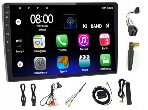 2DIN Autorádio S Navigací Carplay Gps Android Wifi 2GB 32GB Sim 10 Palců