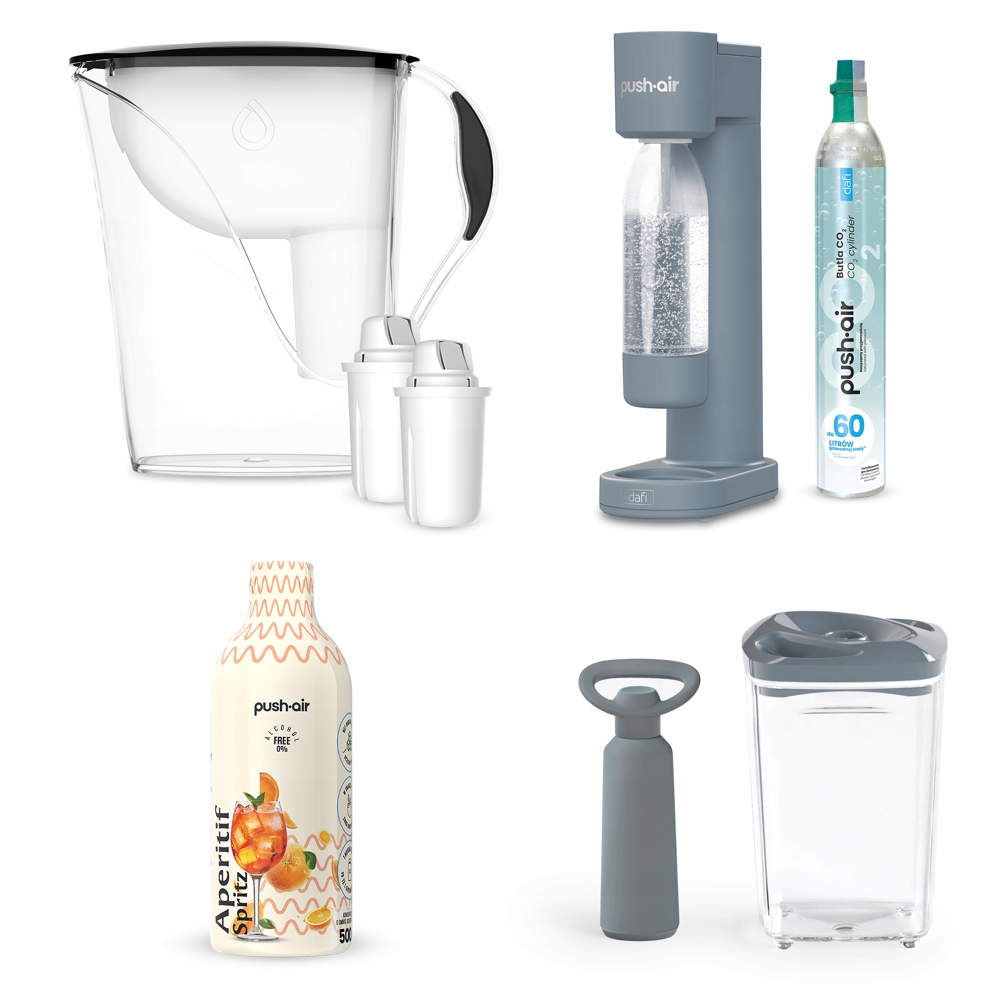 Dafi Sada B2U9 Výrobník Sody Džbán Luna Vakuová nádoba Sirup