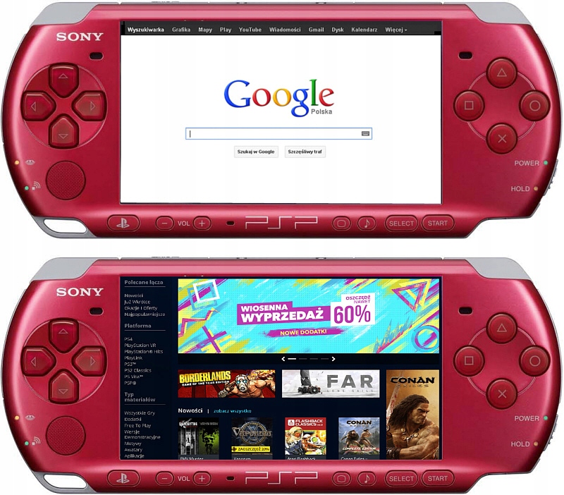 NOWA PSP 3004 SLIM RED METALIC + GRATISY + GWAR + GRY !! Model 3004 Slim