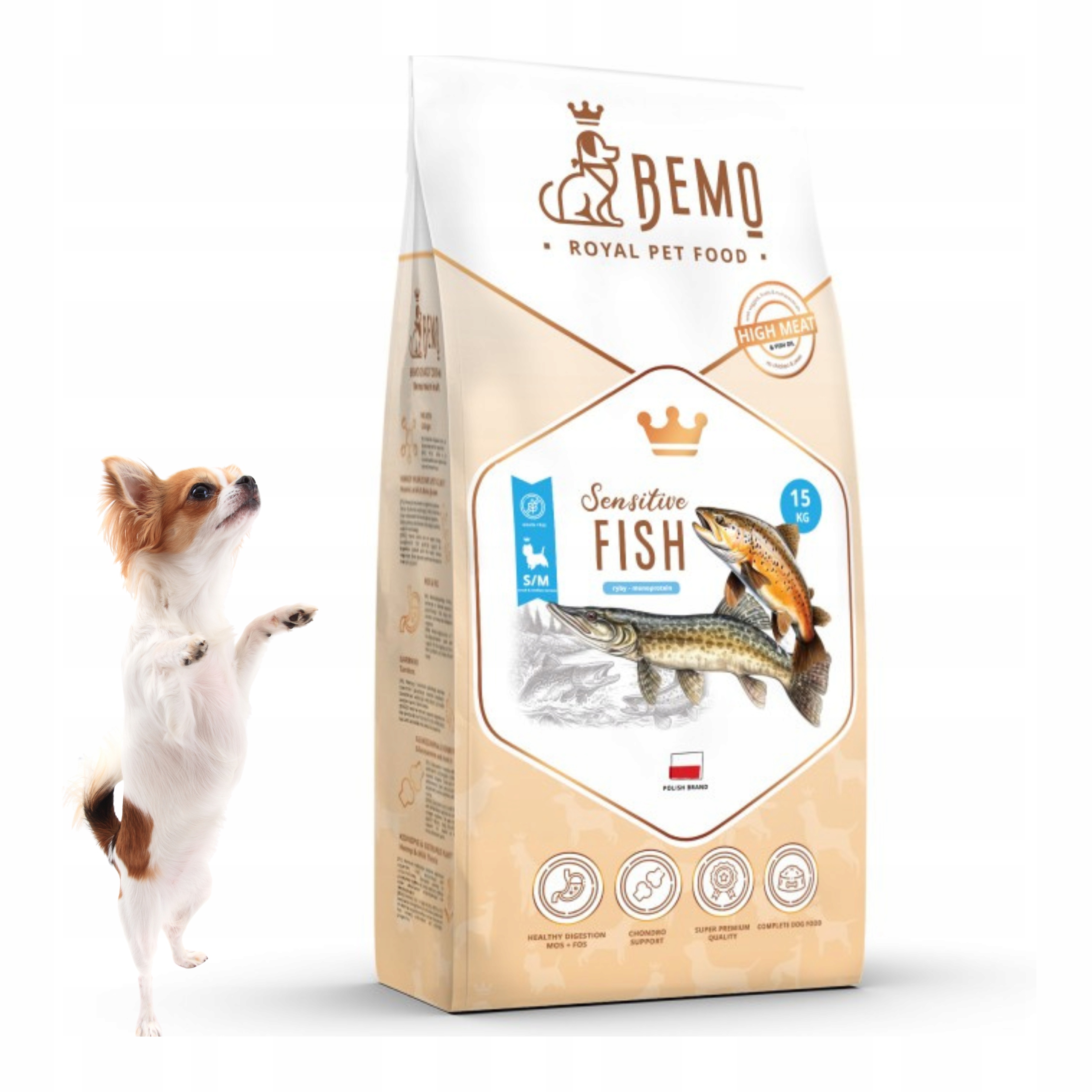 Levně Krmivo pro psy suché Bemo Sensitive Fish 15 kg Malých A Středních Psů S Rybou