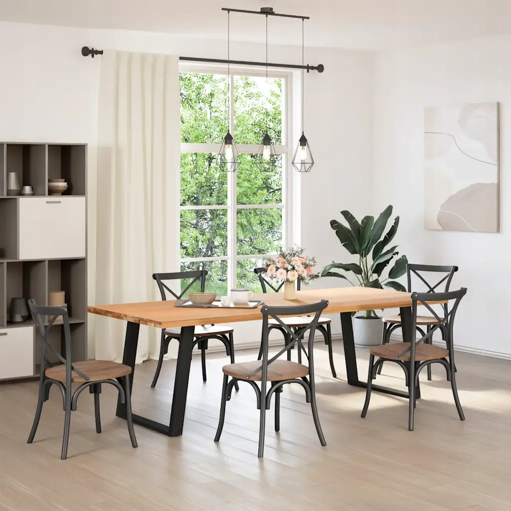 Nohy jídelního stolku ve tvaru U 2 ks černé 80x(72-73) cm Černý 4012796