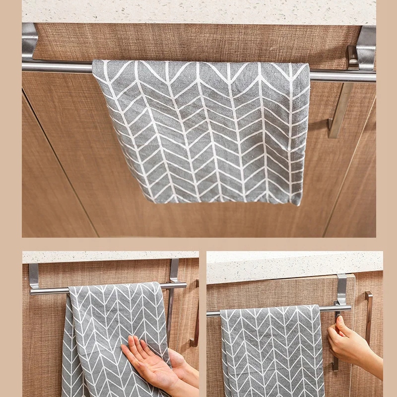 UCHWYT NA ŚCIERECZKI KUCHENNE RĘCZNIKI WIESZAK NA DRZWICZKI BEZINWAZYJNY 2x Cechy dodatkowe mocowanie bezinwazyjne