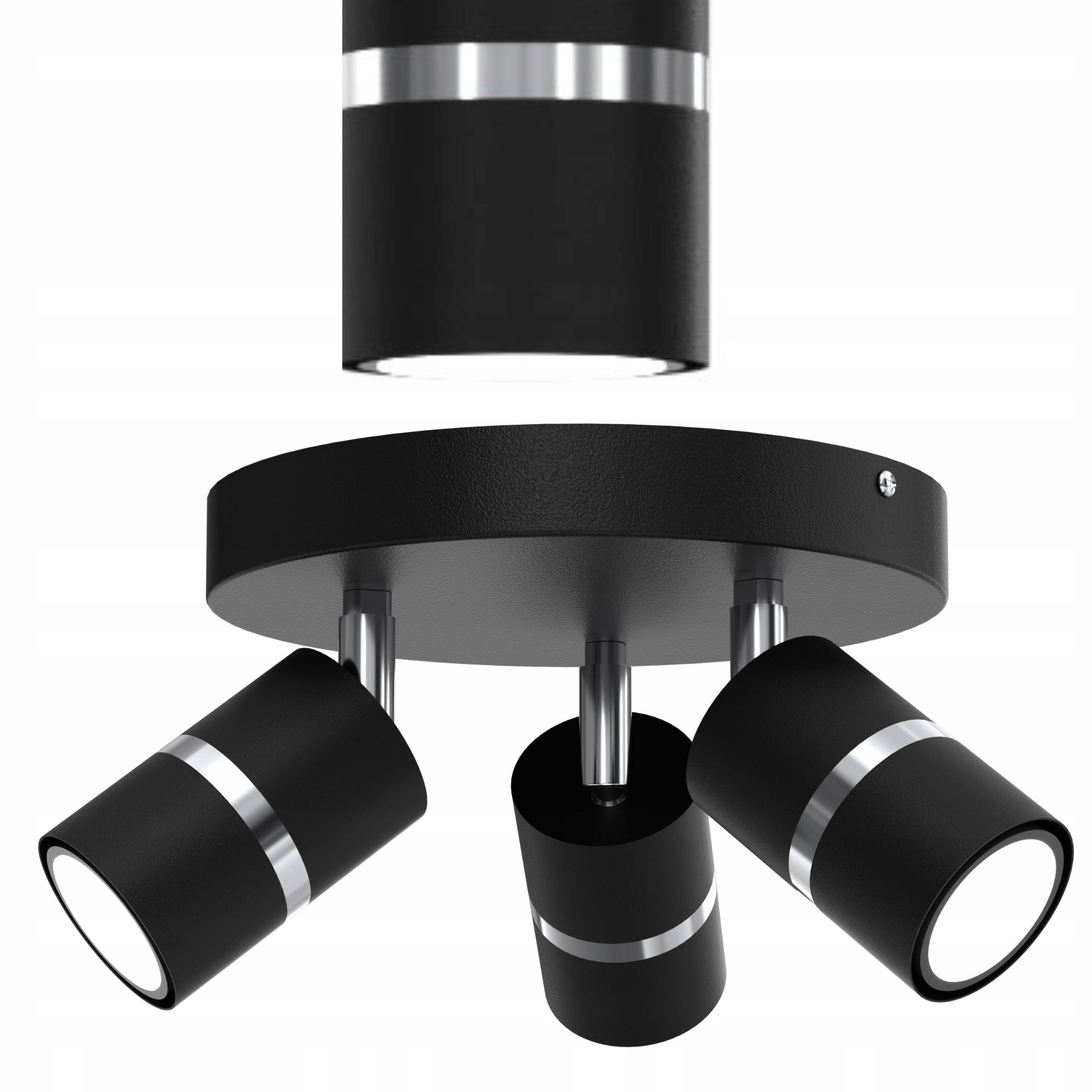 Stropní Svítidlo Reflektor Spot Černý Chrom Nastavitelná Led GU10 Polská Lampa