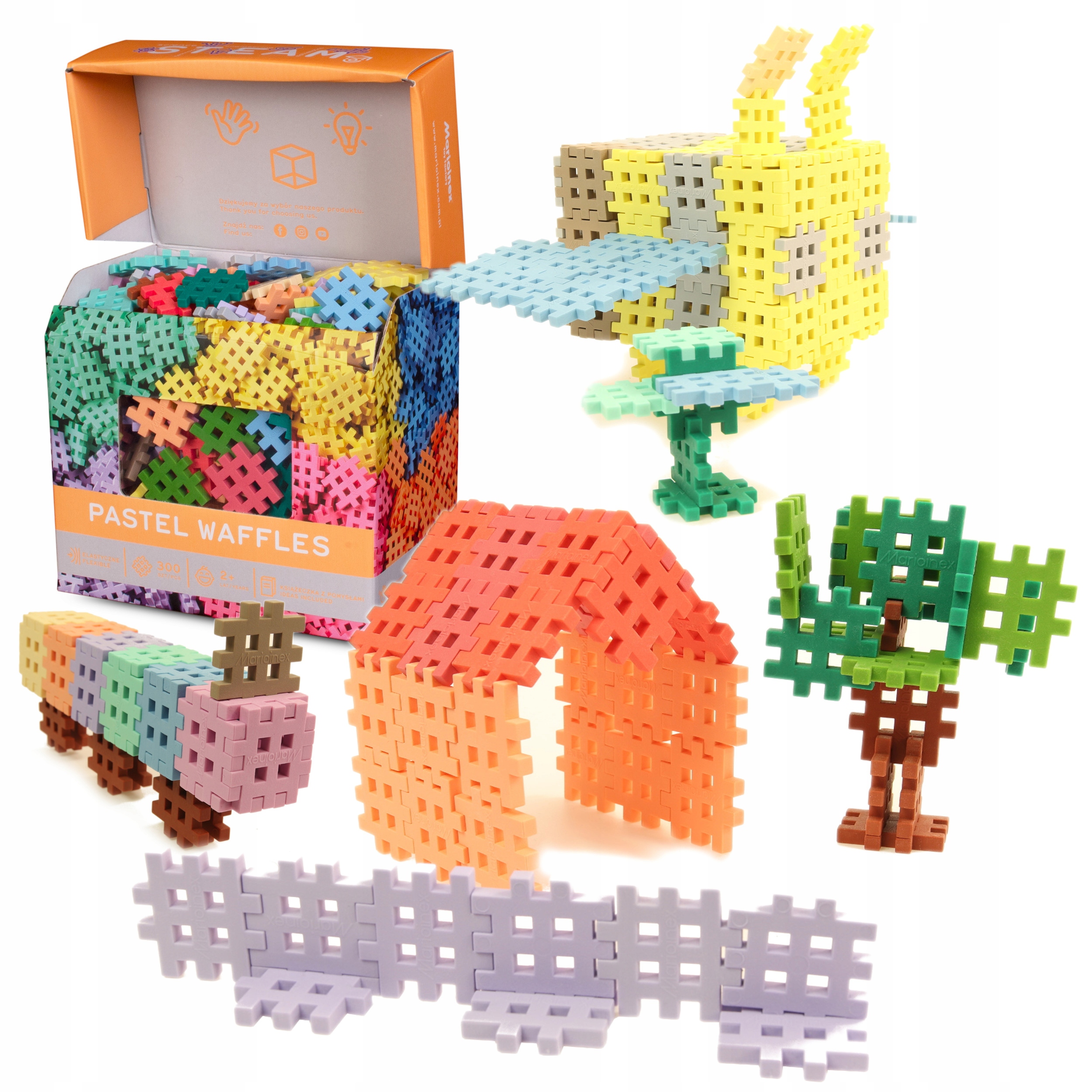 

Marioinex Pastelowe Klocki Mini Waffle Wafle 300