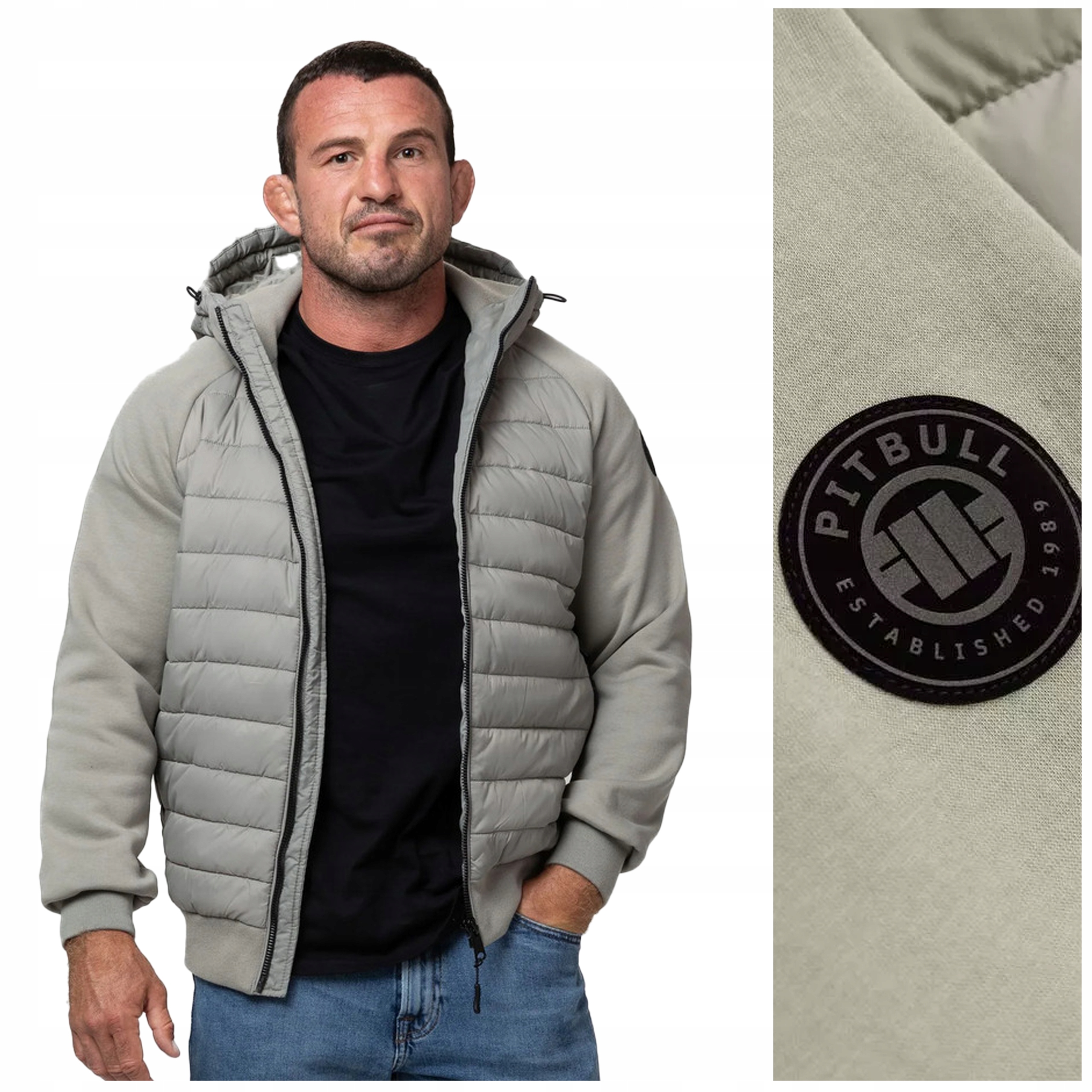 Hybridní přechodová bunda s kapucí Pit Bull "palomar" velikost XL, šalvějová