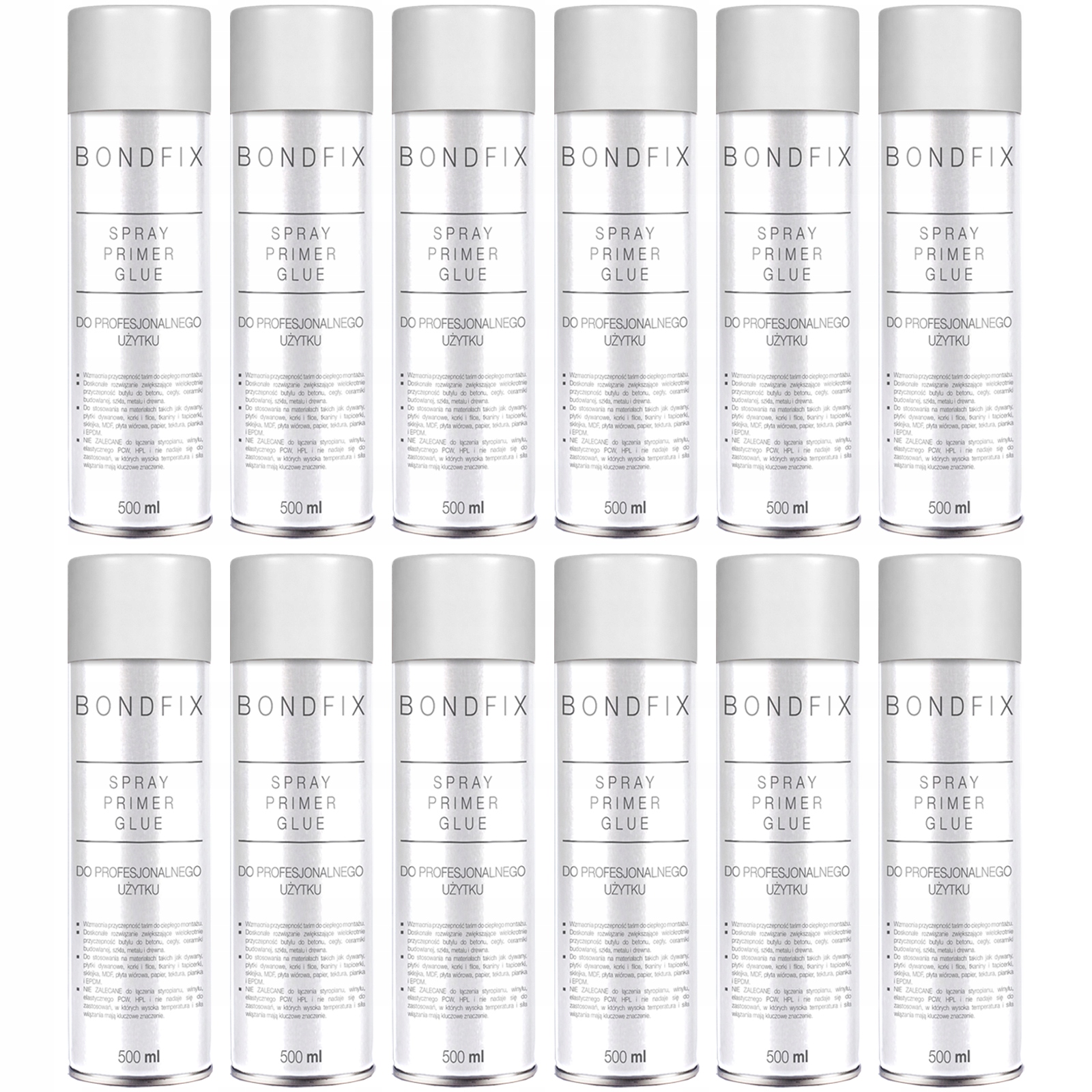 12 x Bondfix Lepidlo Sprej na Pásky Vzduchotěsná montáž Epdm Obklad Papíru