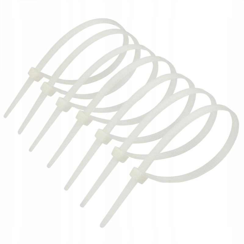 Polax Opaska kablowa trytytka 4 x 200mm, biała 100 szt