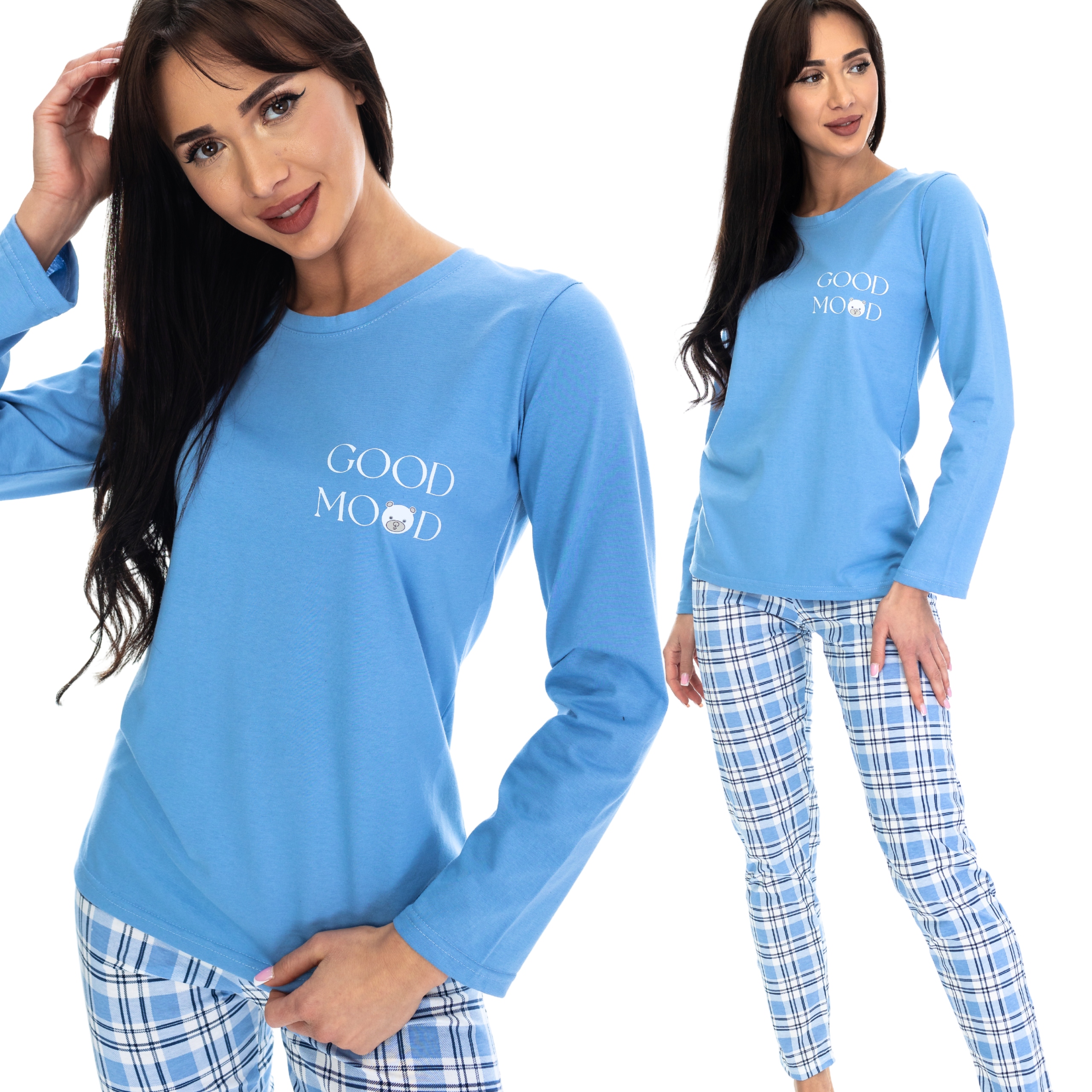 Dámské Pyžamo Good Mood Dlouhé Kalhoty Dlouhý Rukáv XL