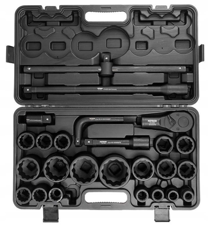 Zestaw narzędzi udarowych 26el. 3/4" (17-50mm) i 1" (55-65mm) 12-kątnych Kod producenta 58986
