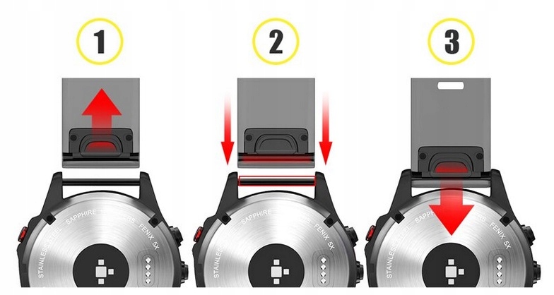 Pasek QuickFIT / 20mm / Garmin Fenix 5s / 6s / 7s Szerokość 20 mm