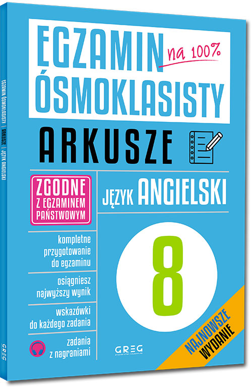 Egzamin ósmoklasisty ARKUSZE 3w1 GREG 2023 NOWOŚĆ ISBN 9788375174519