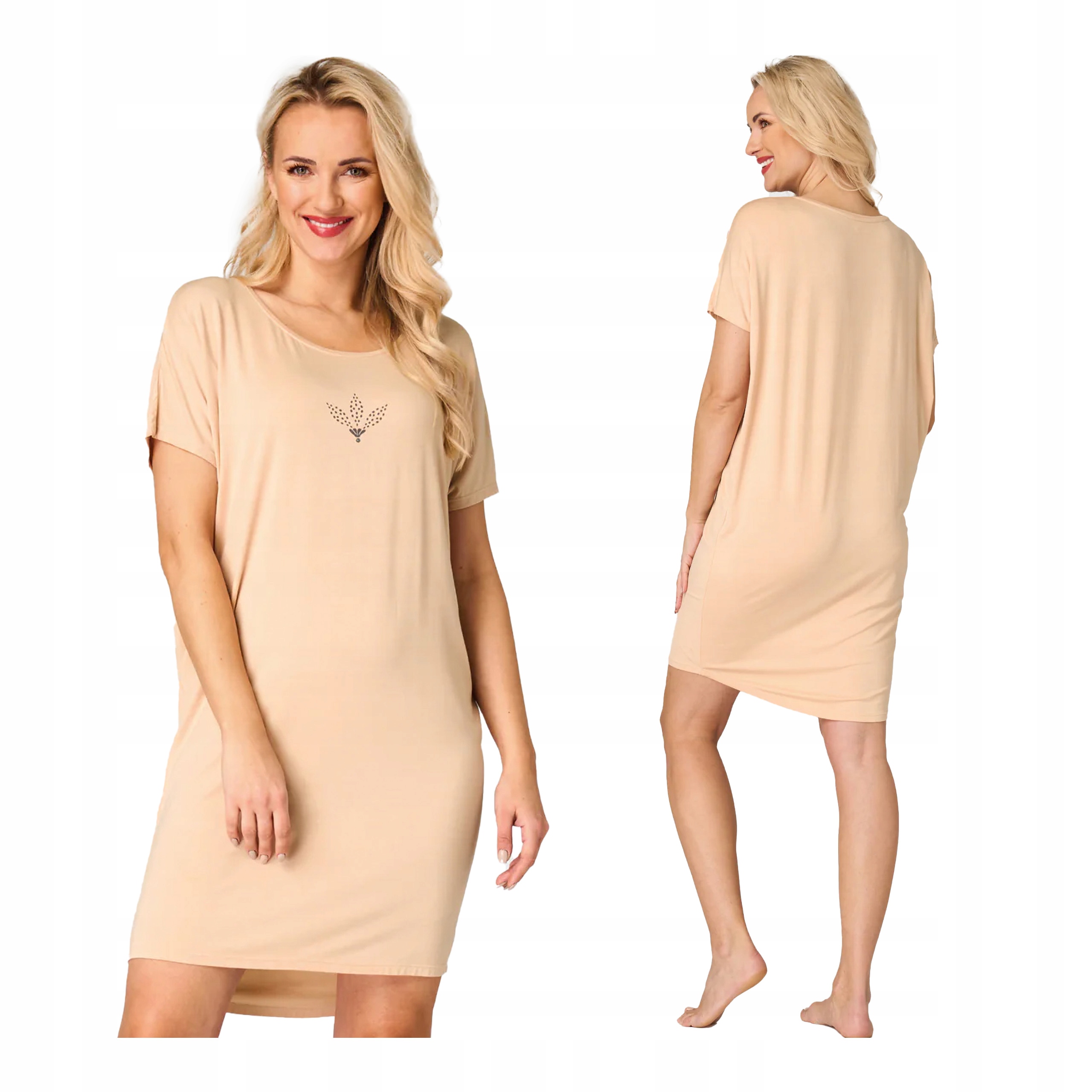 Košile noční dámská s krátkým rukávem XXL tričko na spaní Modal volné