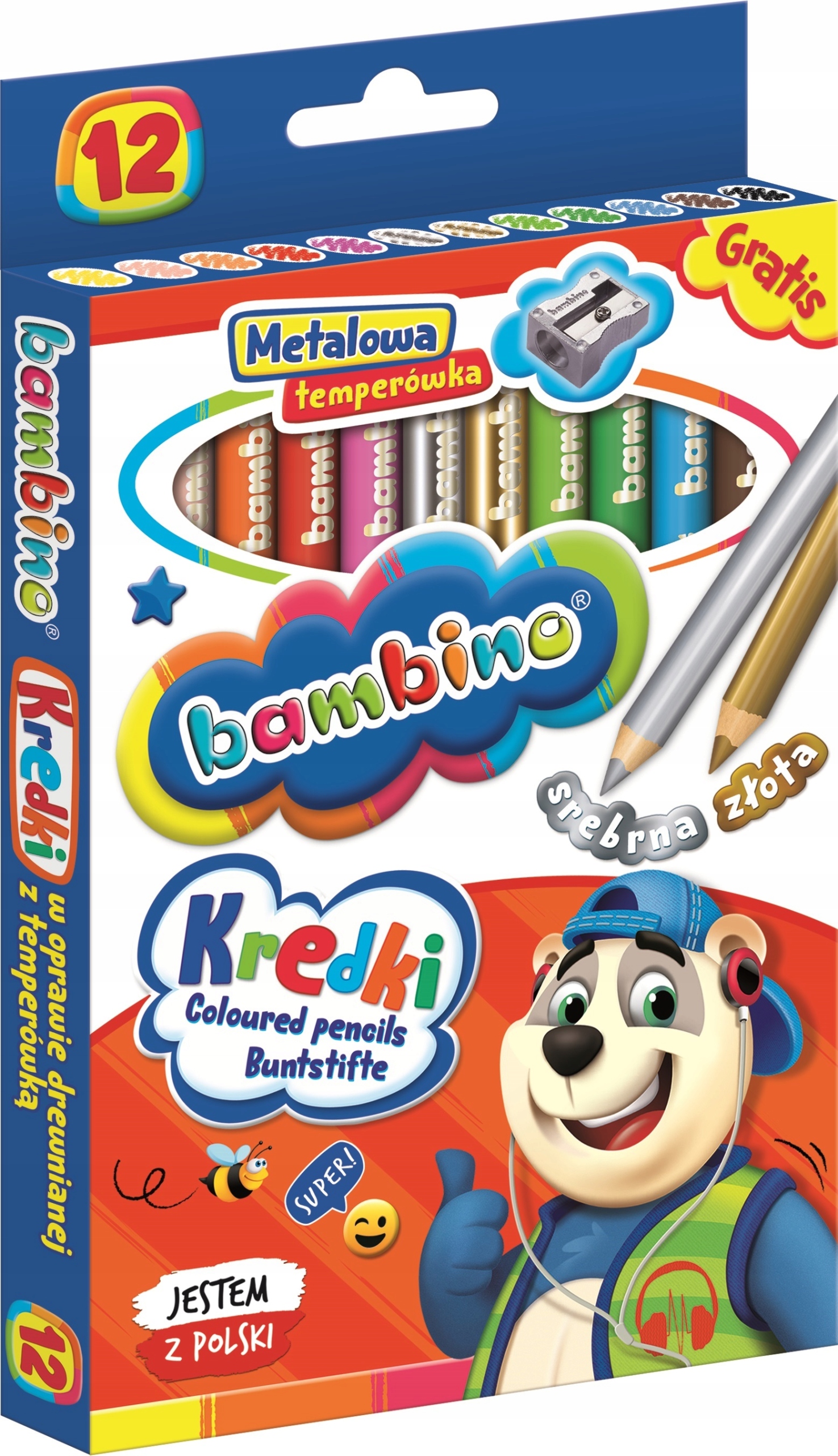 

Grube Drewniane Kredki Bambino Dla Dzieci 12 Kolor