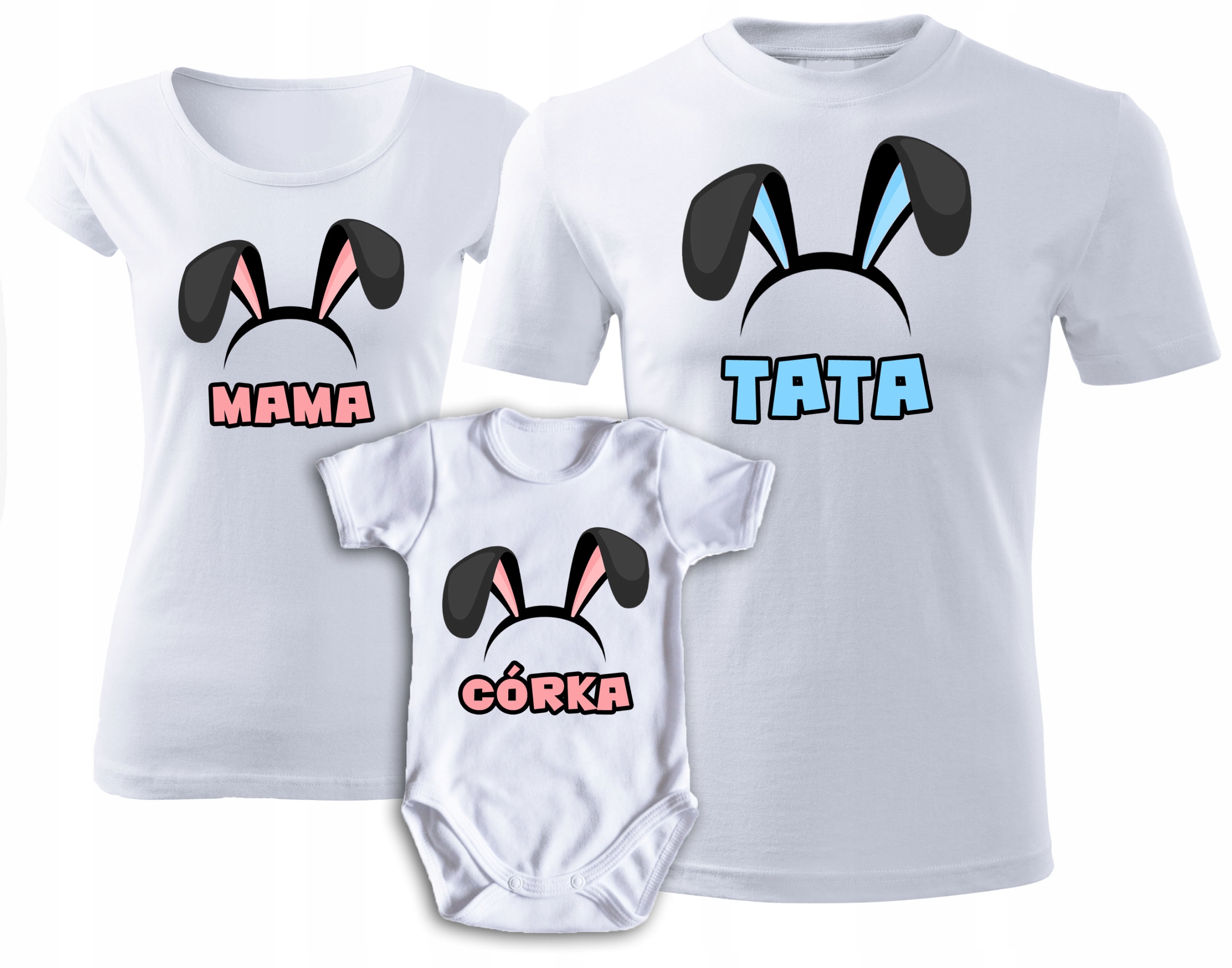 

Zestaw koszulek na Wielkanoc - Mama Tata Córka