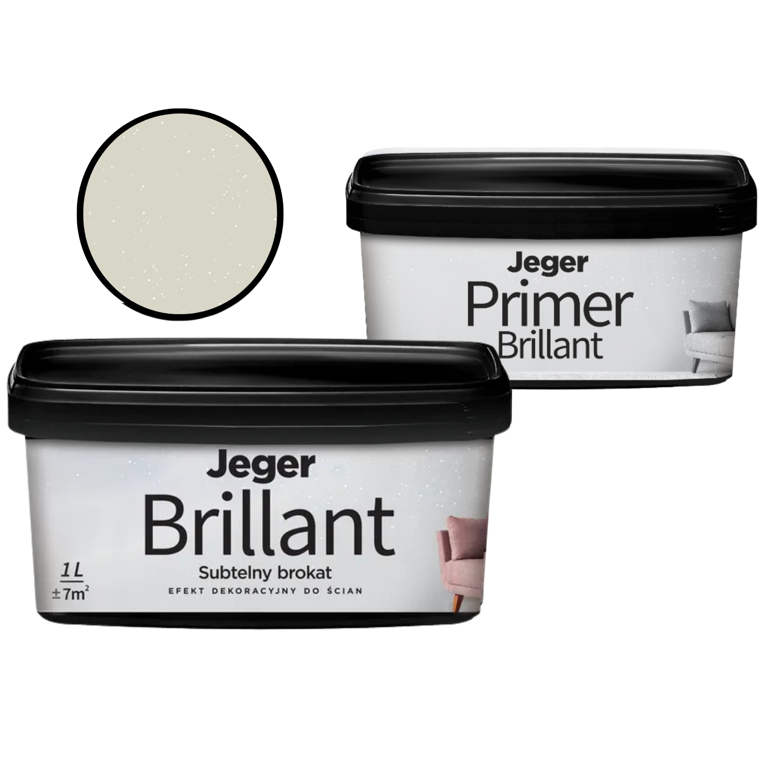 Dekorativní nástěnná sada s efektem brokátu Brillant Natural Primer