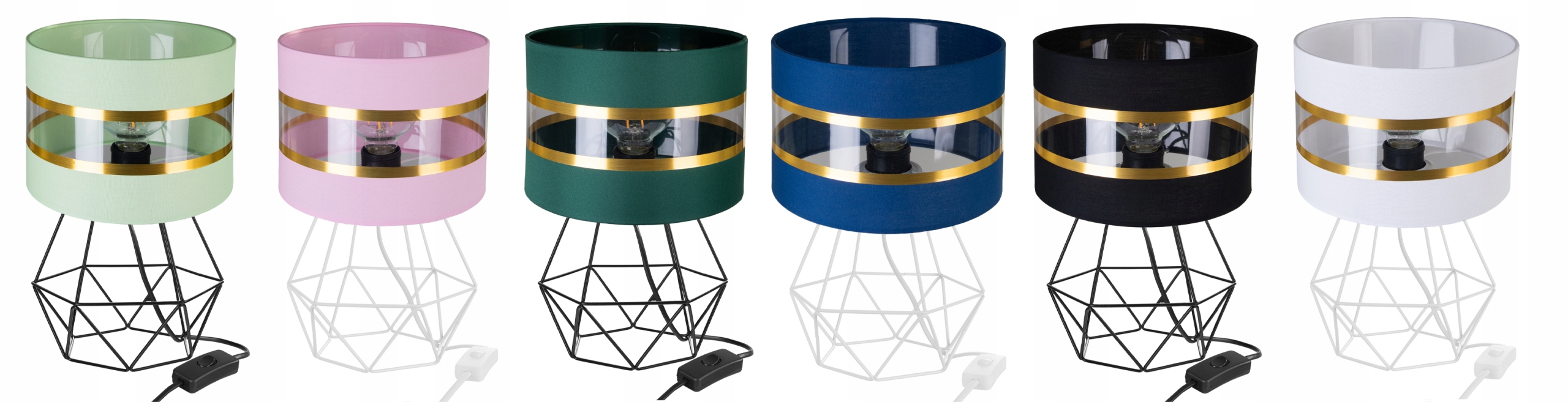 LAMPKA NOCNA STOŁOWA BIURKOWA NOWOCZESNA ABAŻUR Szerokość produktu 20 cm