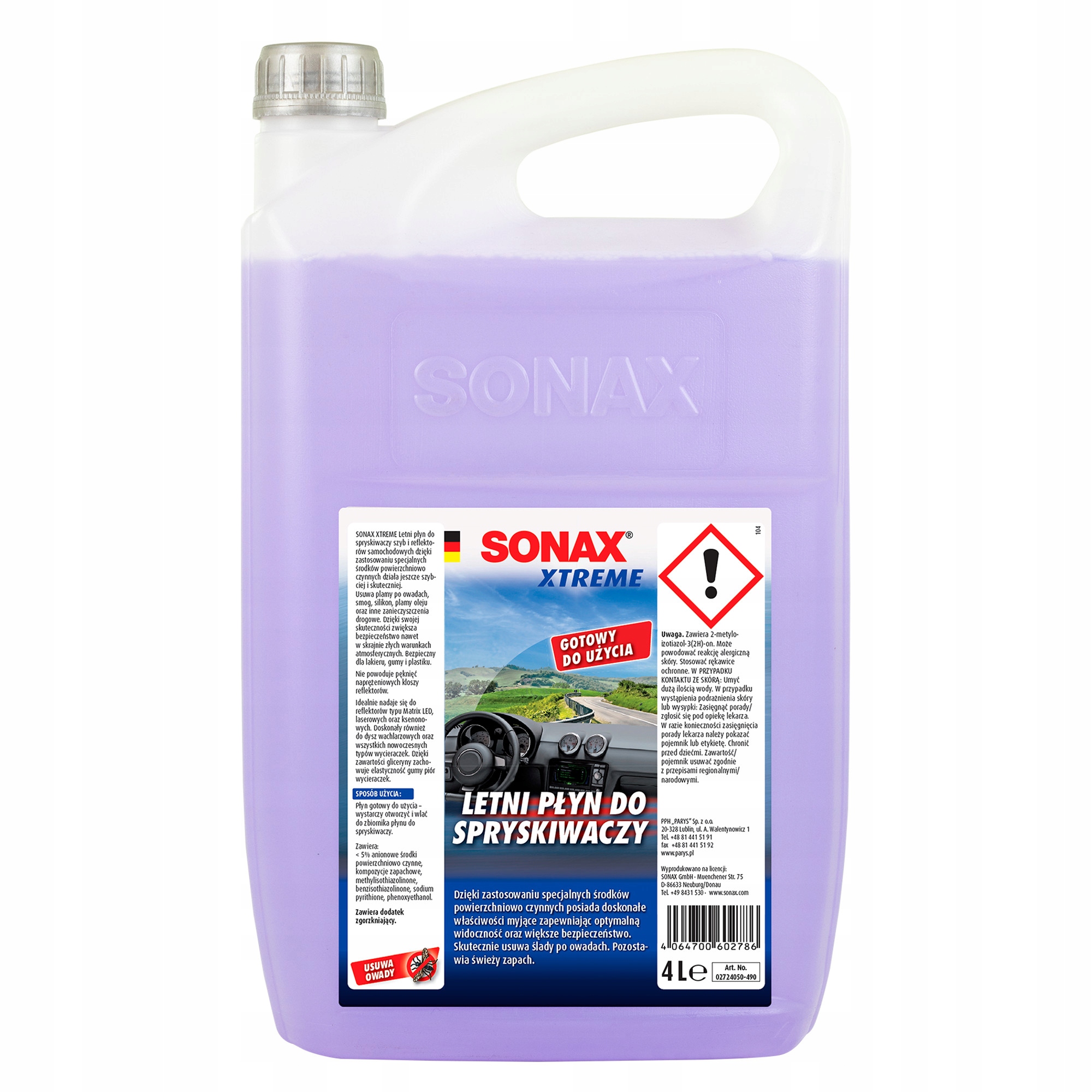 

Sonax Xtreme Letni Płyn Do Spryskiwaczy 4L NANOPro