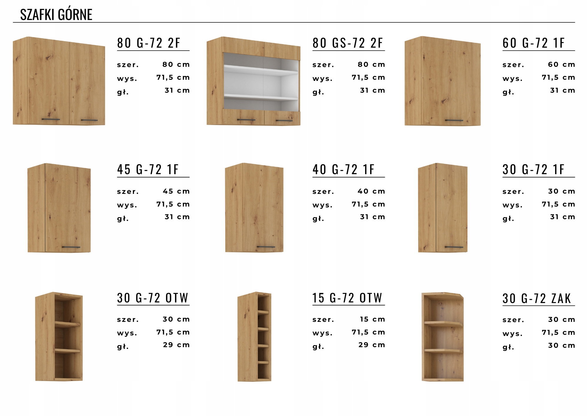 Szafka kuchenna OSLO 50 GU-36 1F *cichy domyk* Kolor frontów dąb artisan