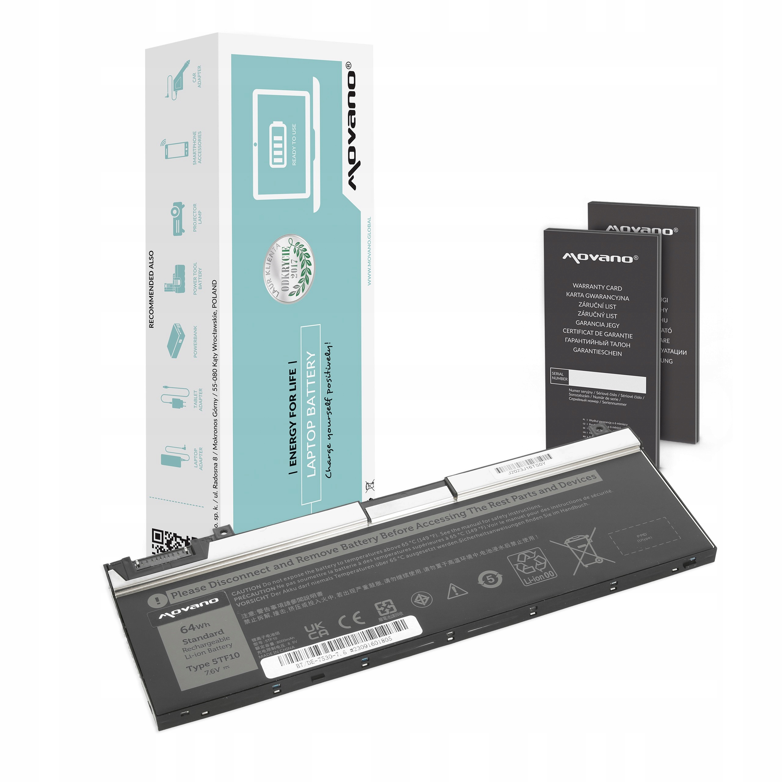 Batéria Movano pre Dell Precision 7530, 7540, 7730 5TF10 7.6V