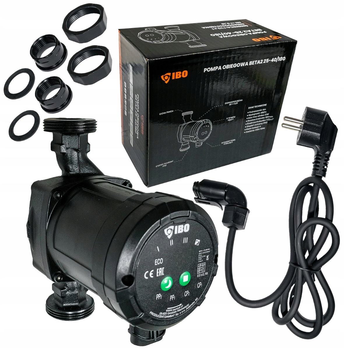 Elektronická obehová pumpa Ibo Beta 2 25-40/180 čierna
