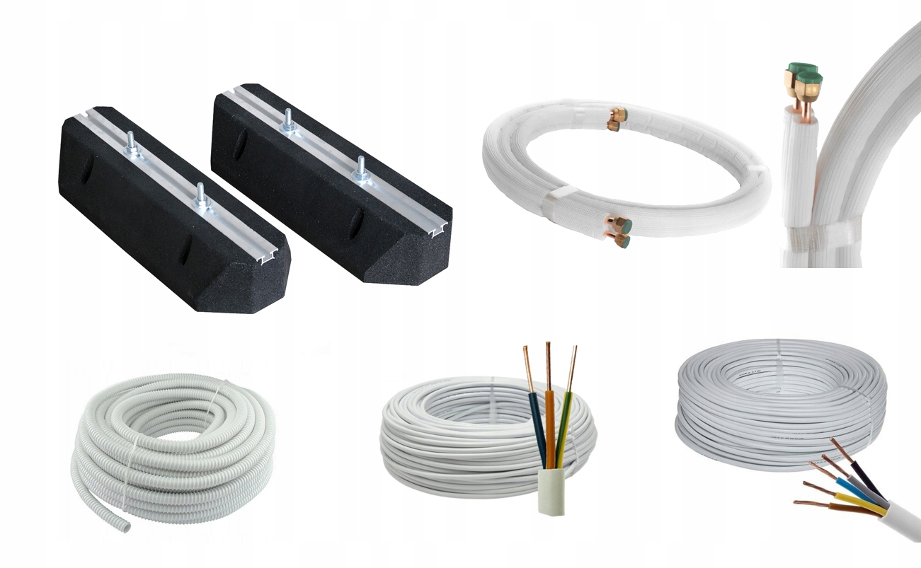 Sada Na Montáž Klimatizácie 3M Do 3,5 kW S Gumovou Základňou Rúry 1/4 3/8