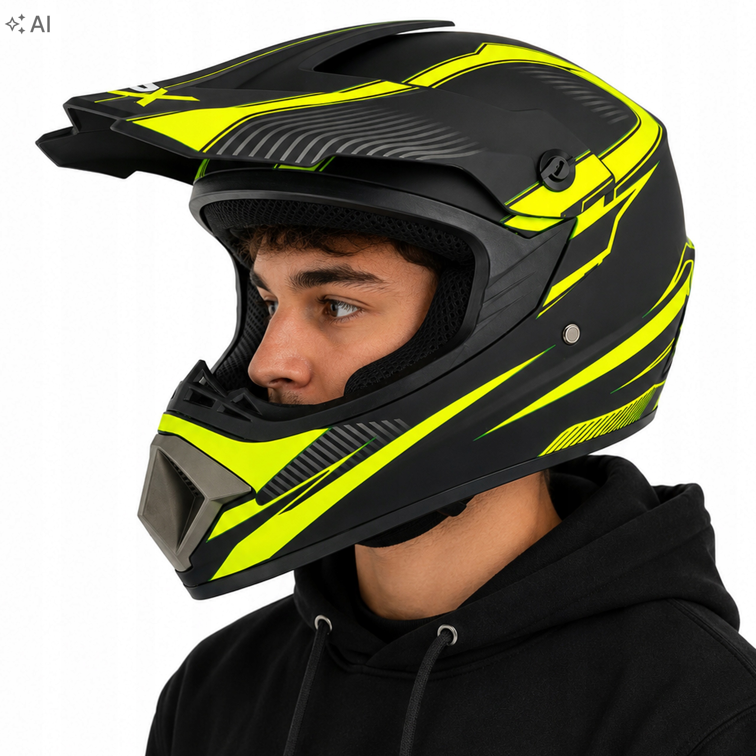 Crossová přilba Xs Enduro Quad Atv Bmx Mtb Elektrická koloběžka Černožlutá