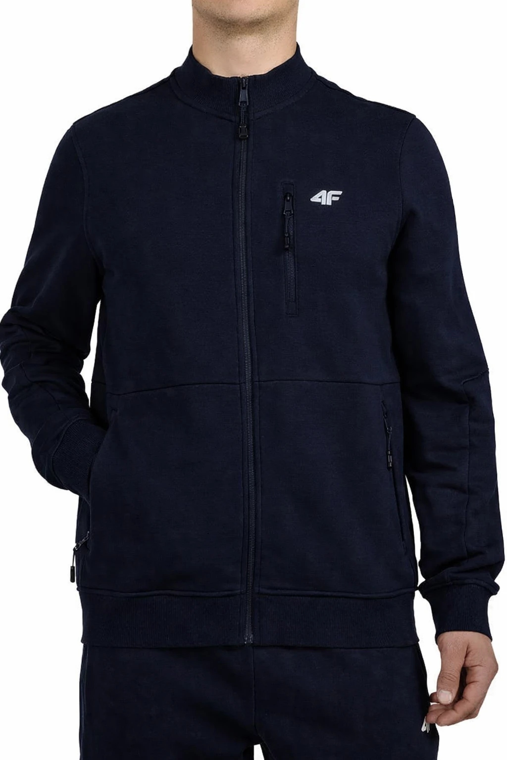 Pánská Mikina na zip 4F M2547 – námořnická modrá XL