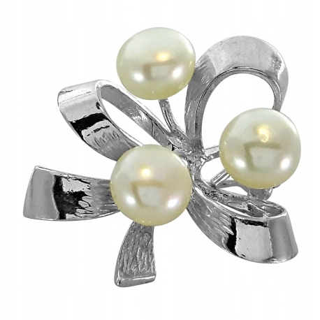 

Srebrna Broszka Do Żakietu Z Perłami Srebro 925