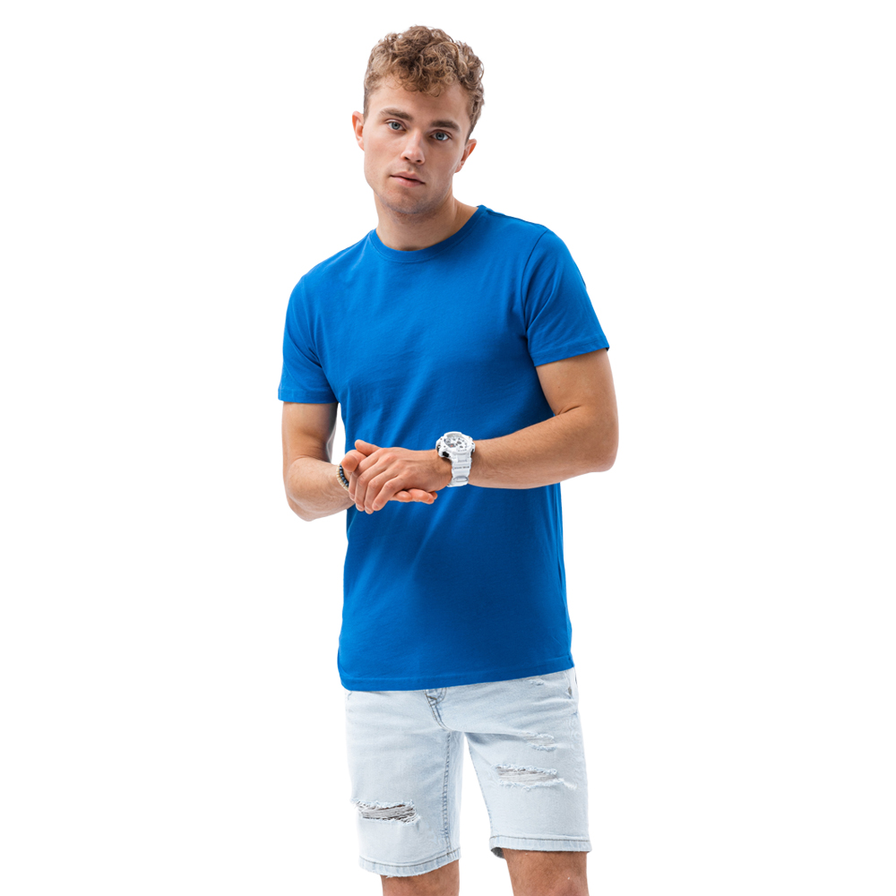 

T-shirt męski basic S1370 niebieski XL