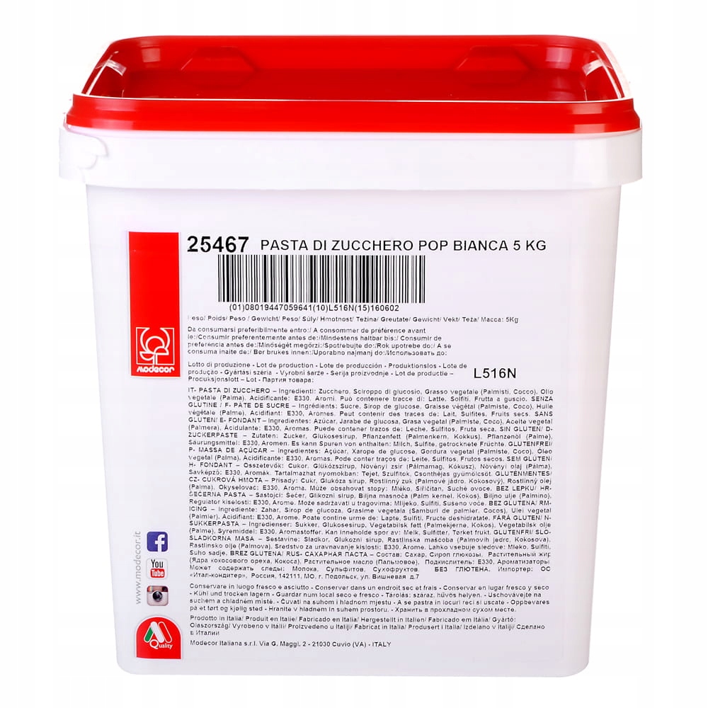 Masa cukrowa Pop Modecor lukier plastyczny Biały 5kg
