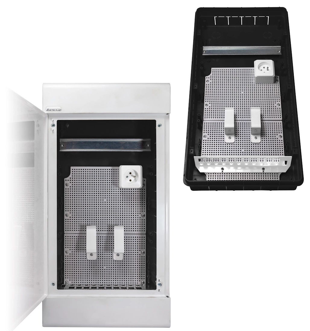 Podomietkový rozvádzač Multimediálny SRp-36/BM Zásuvka Panel Držiaky IP40