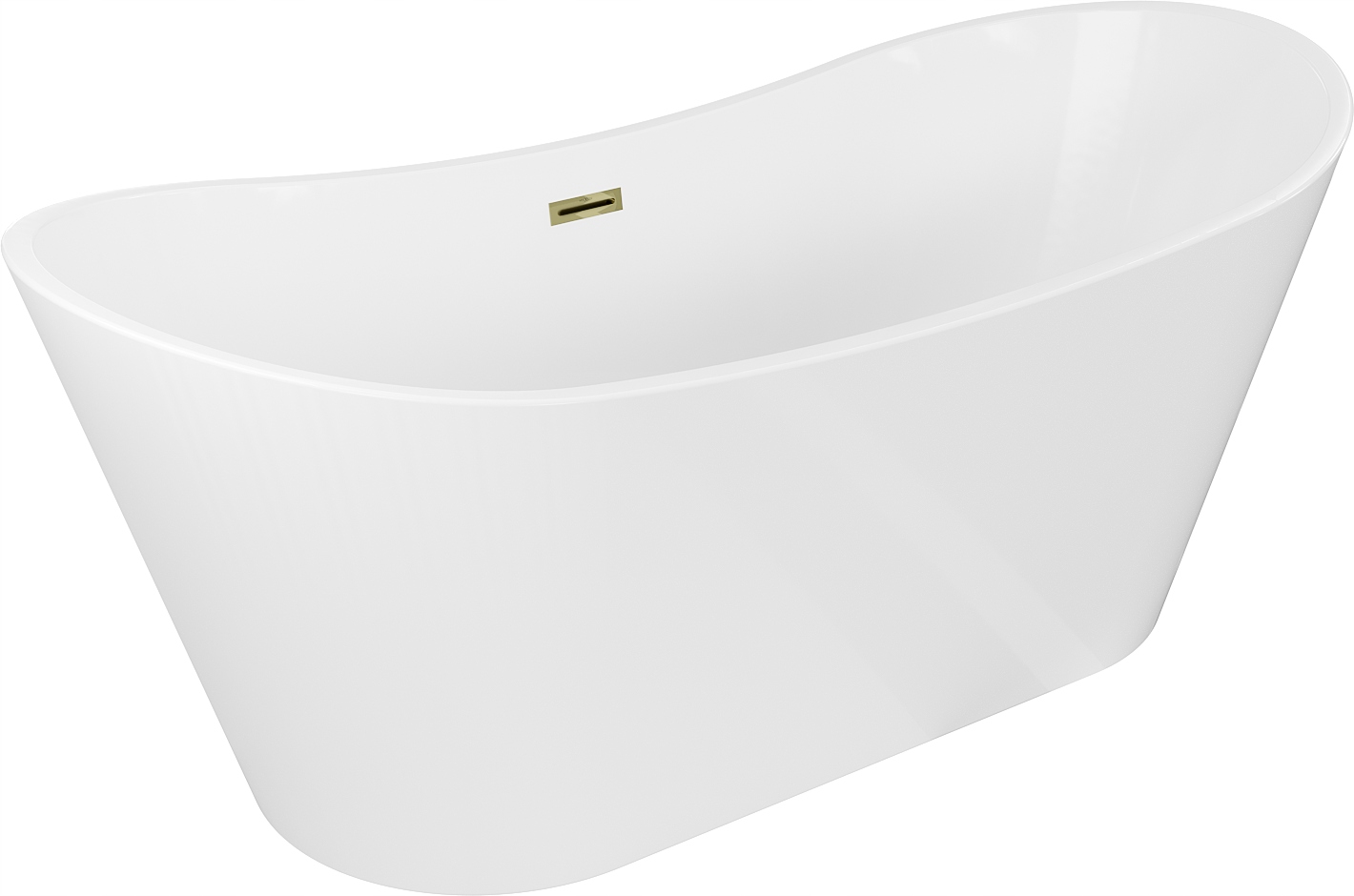 Mexen Montana volně stojící vana 150x75cm, bílá, zlatý přepad