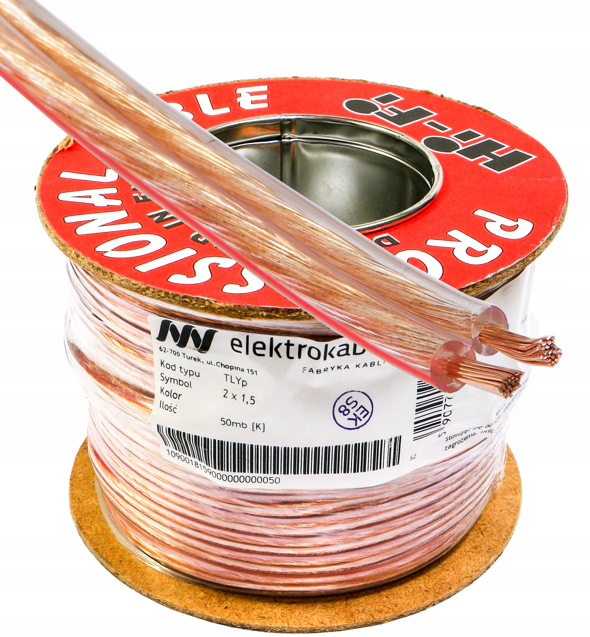 Kábel reproduktorový 2x1,5 mm Cu medený 50 m