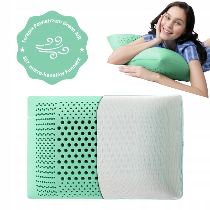 Ortopedyczna Poduszka Visco do Terapii Powietrzem Green Air Poszewka