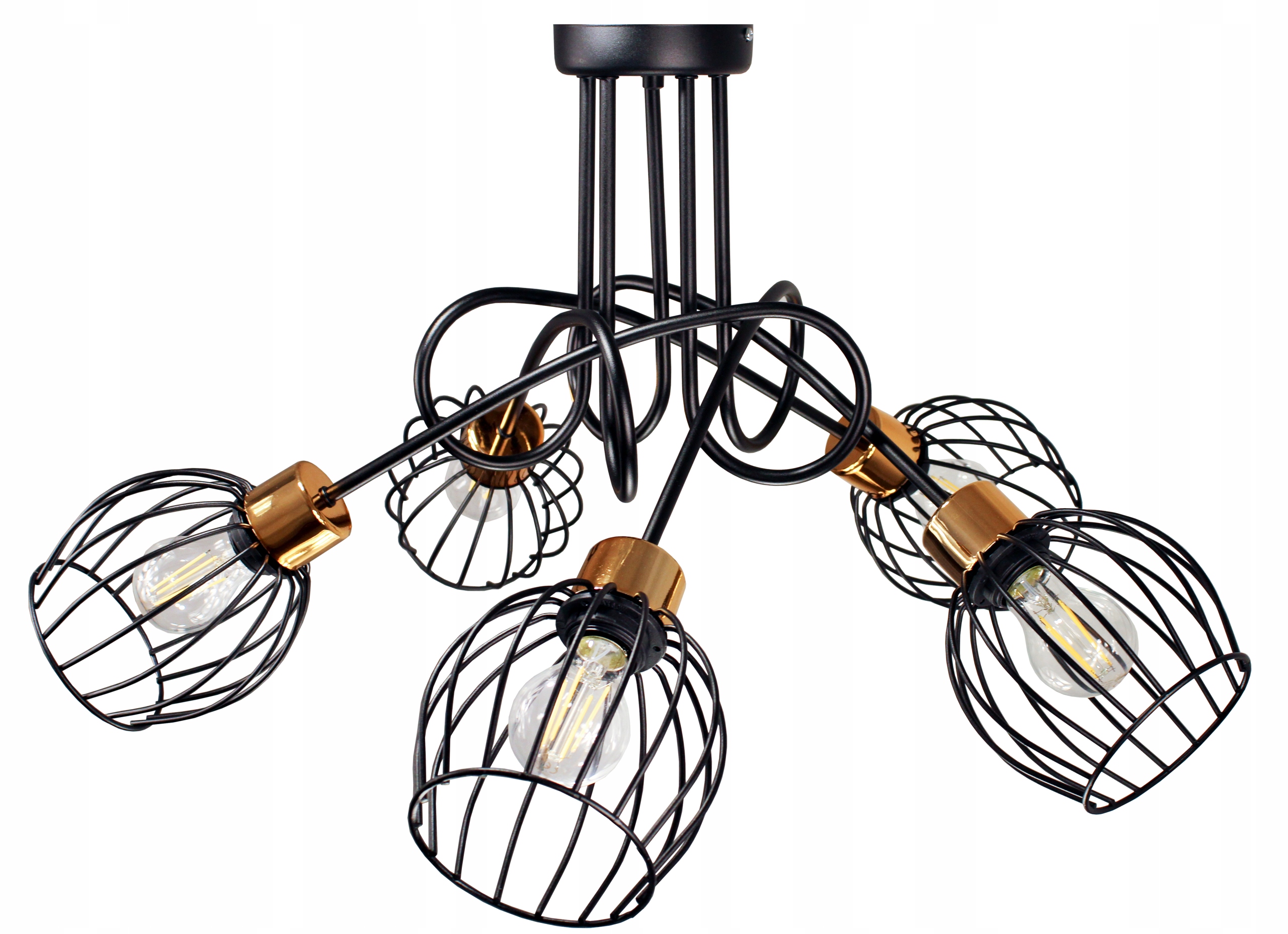 Veľká Stropná Lampa Luster Edison 5 Led Drôtik