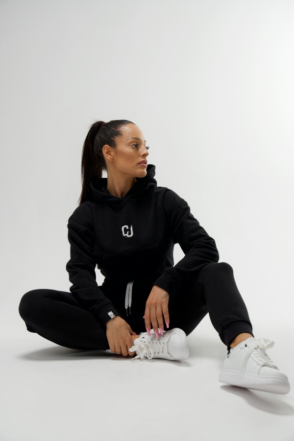 Tepláková souprava Cj Wear černá bavlna bílá výšivka velikost L Pro Páry