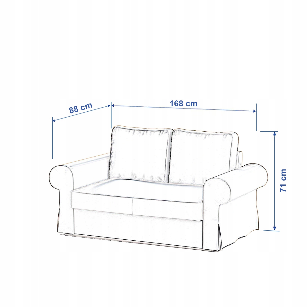 Potah na rozkládací pohovku Backabro pro 2 osoby Ikea žluto-modrý