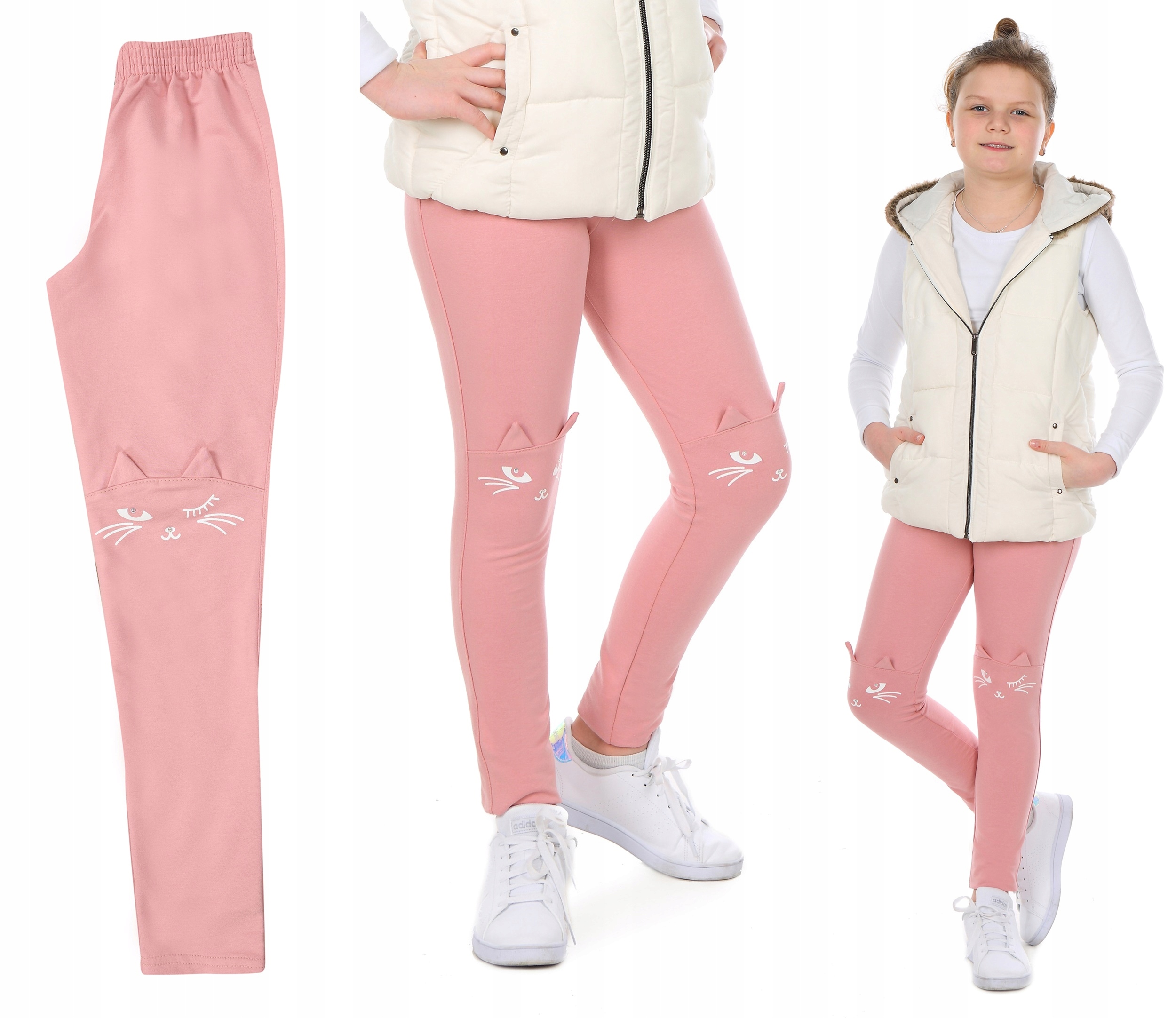 KOTY LEGGINSY SPODNIE BAWEŁNA 3D 152 cm Prod.PL Płeć dziewczynki