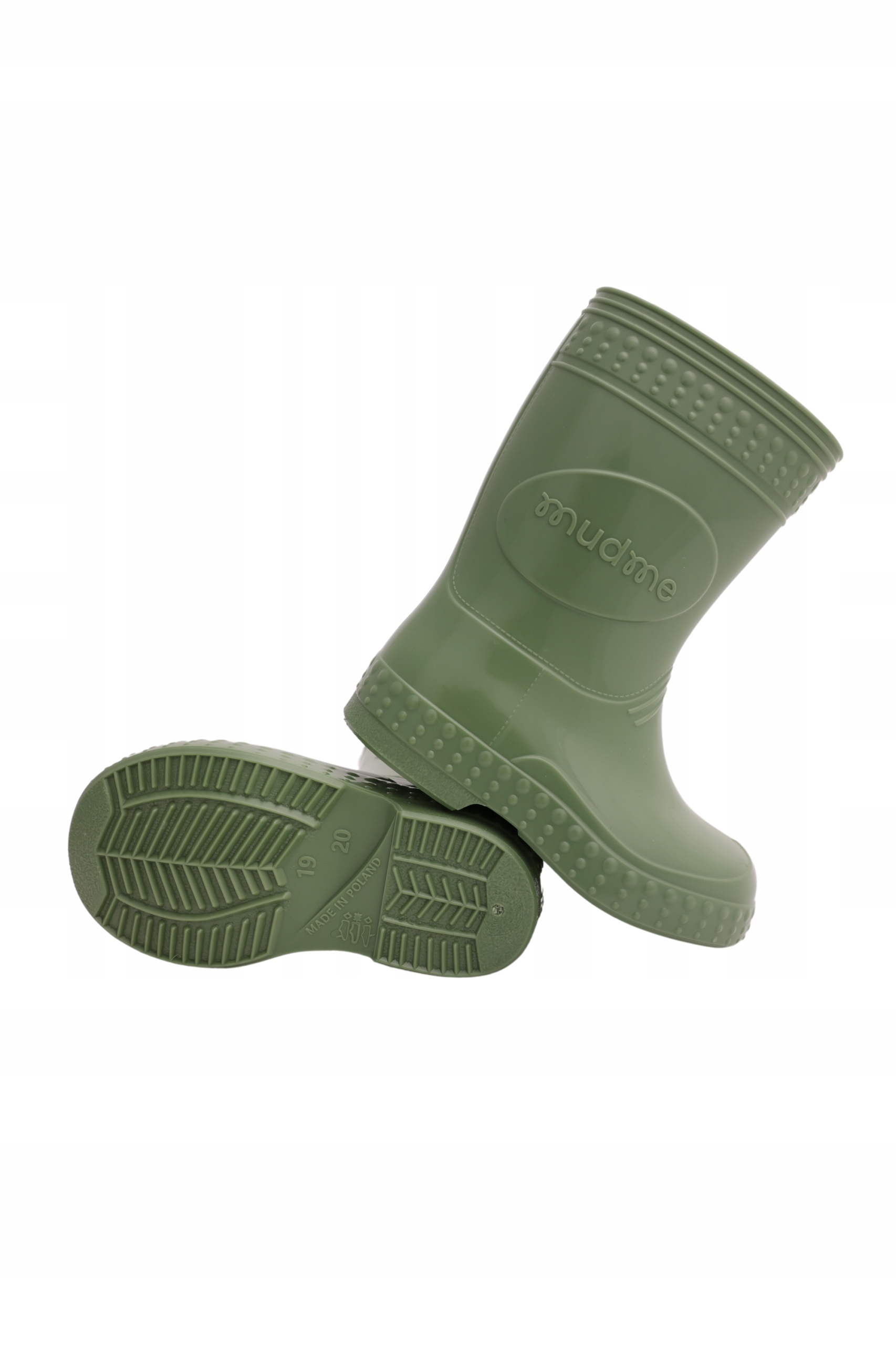 Mudme Kalosze Poprosze Gumowce Dziecięce Sage Green Zielone R 25/26