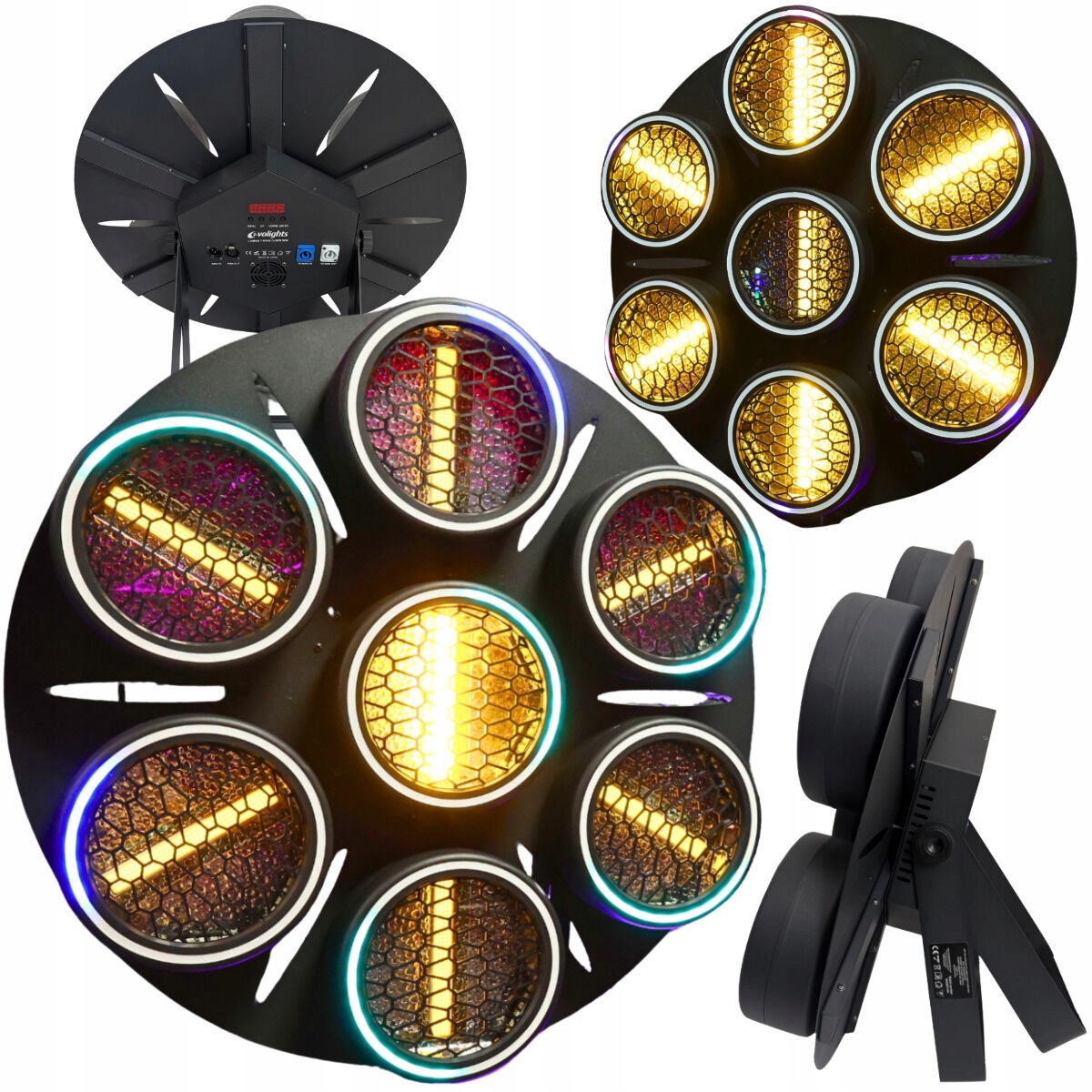 Reflektor estradowy Evolights Lumen 7 Ring 7x30W WW LED czarny