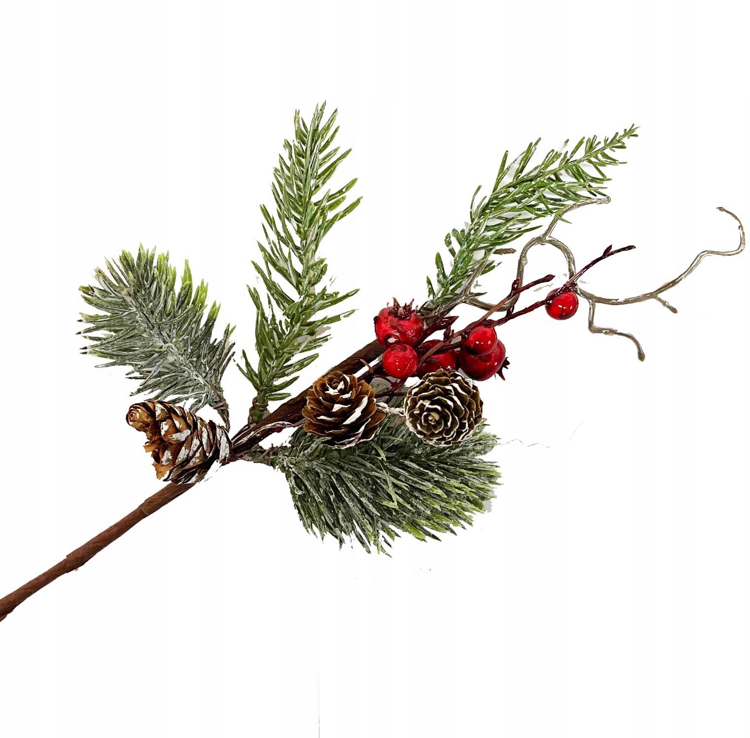 

Gałązka Świerk Szyszki Kulki Święta 30cm YC34-01