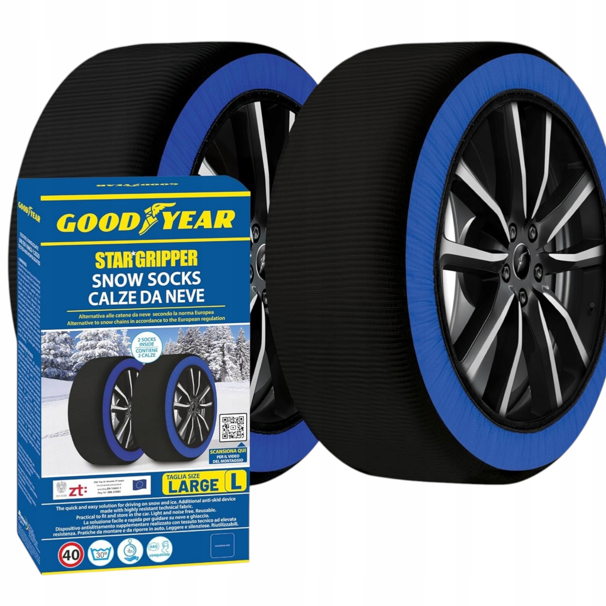 Materiálové snehové reťaze na sneh Klzký do hôr L Goodyear 22 Kn 77963