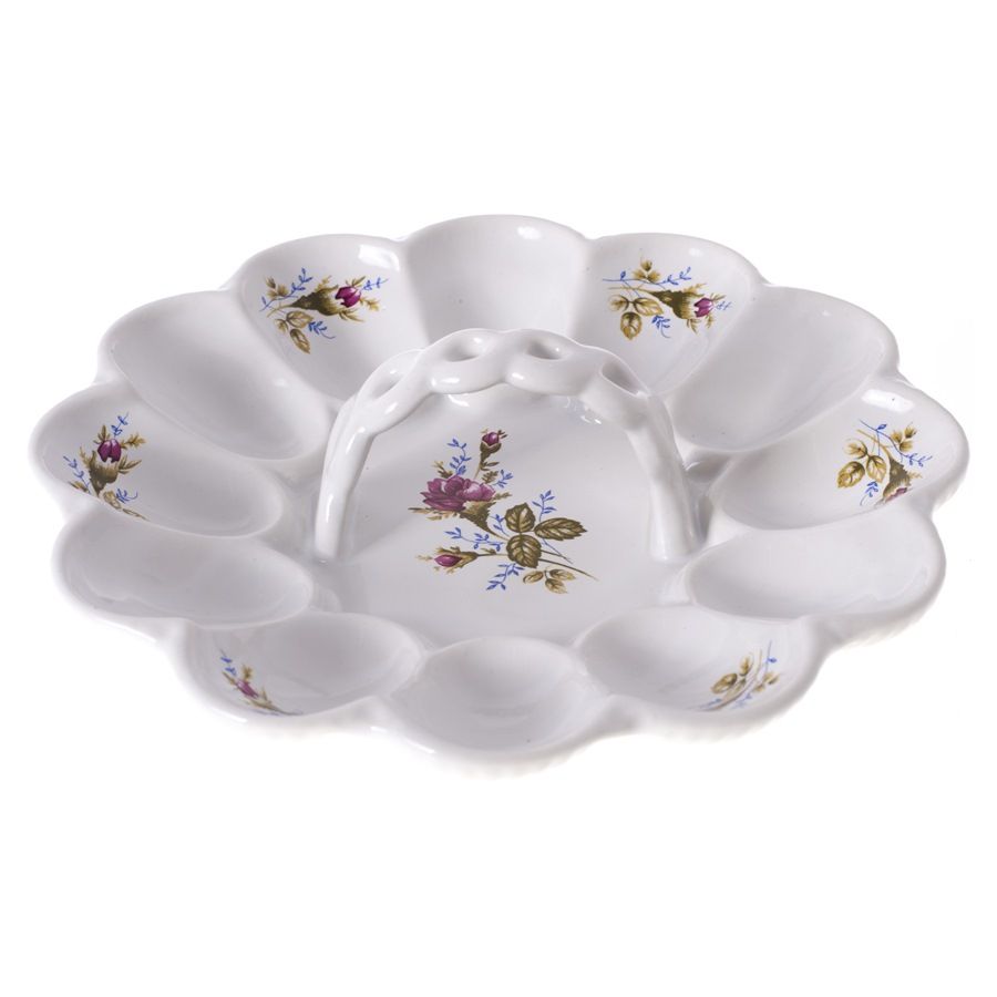 TALERZ NA JAJKA PÓŁMISEK PORCELANOWY 12 JAJ UCHWYT Kod producenta OD8506