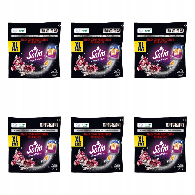 Sofin Kapsle na praní černých a tmavých tkanin 42ks X6