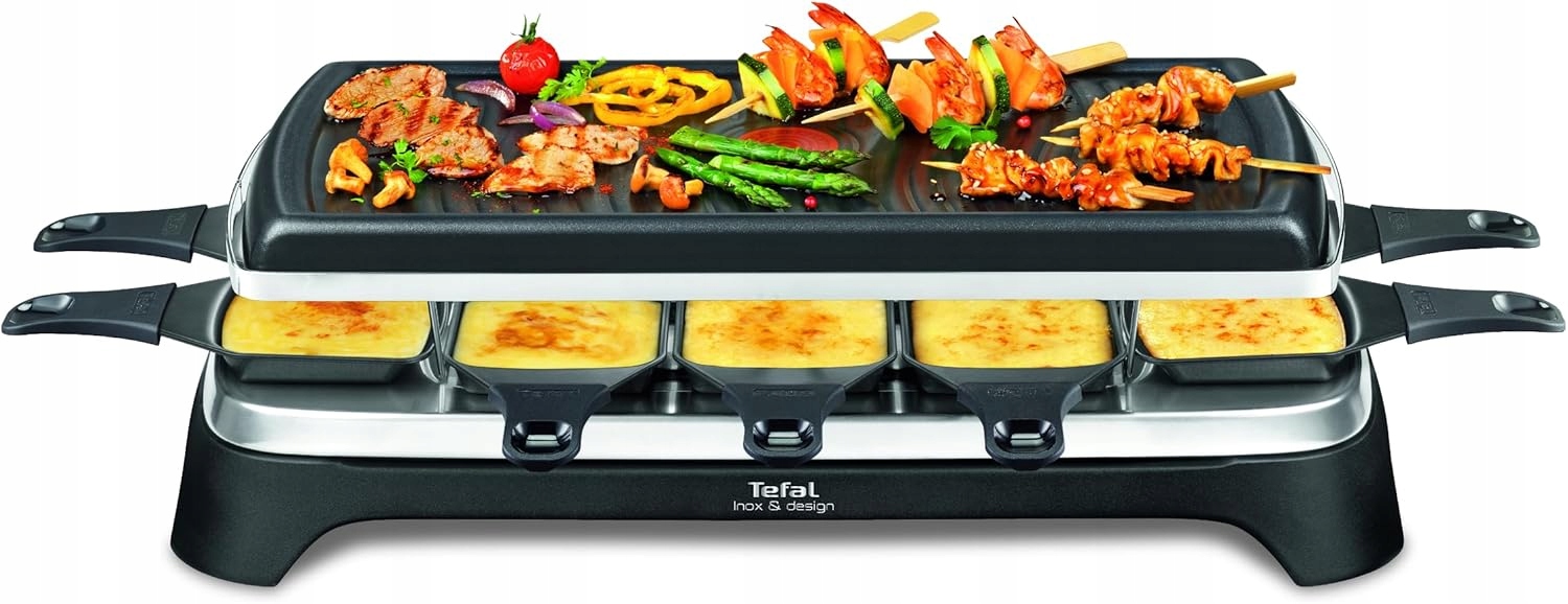 RACLETTE GRILL STOŁOWY TEFAL RE4588 PŁYTA NIEPRZYWIERAJĄCA ZESTAW