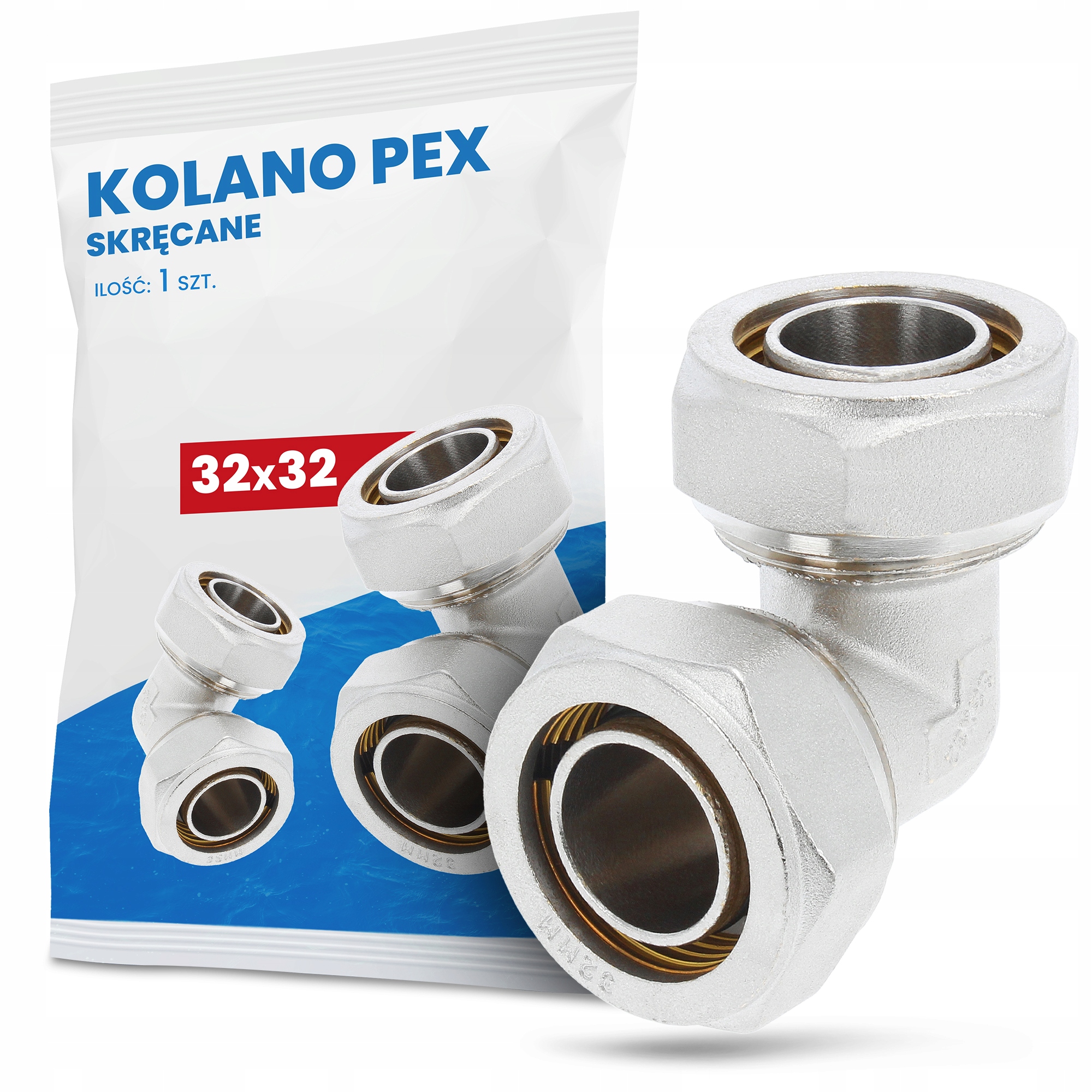 

Kolano Skręcane Rur Pex Alupex Złączka 32x32 mm